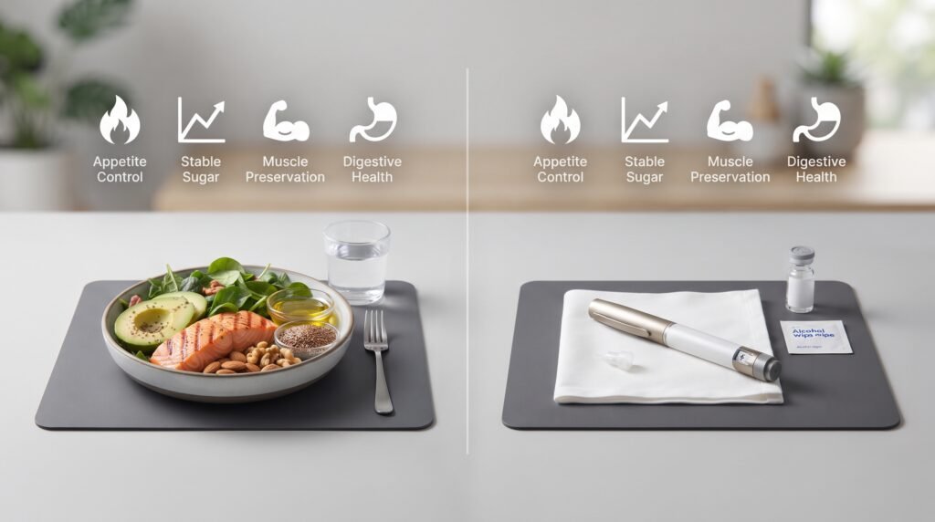 Keto and Ozempic comparison for appetite control, blood sugar and weight loss