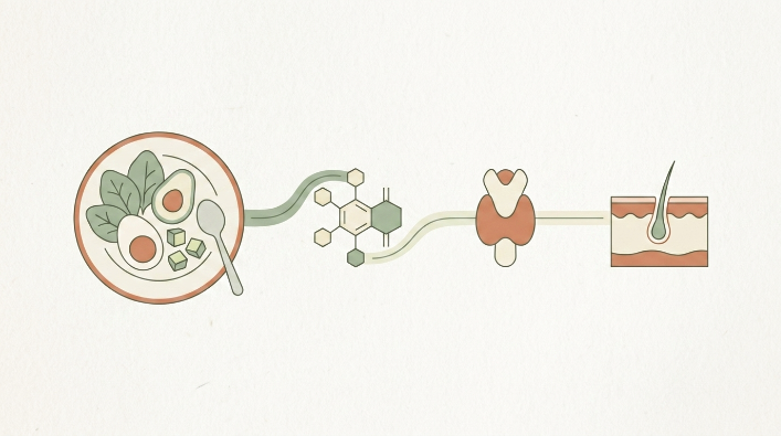 Illustration of the insulin and androgen pathway linked to PCOS hormonal acne, PCOS Acne Keto Diet Connection
