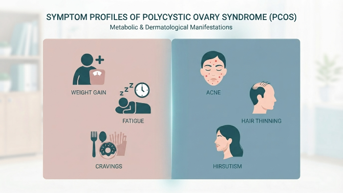 Symptom comparison for keto diet insulin resistant PCOS vs lean PCOS