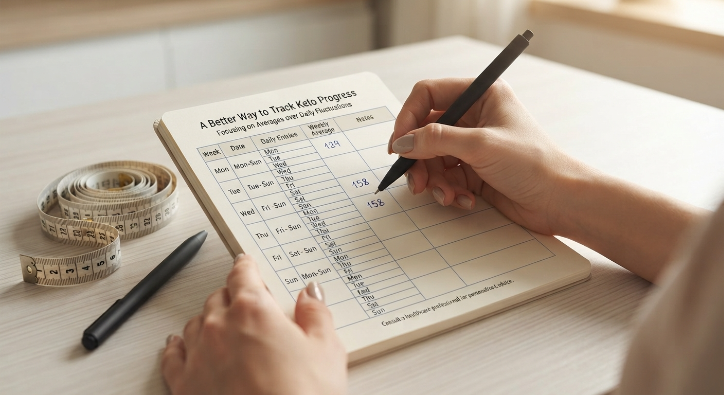Weekly weight and measurement tracking journal for monitoring keto progress